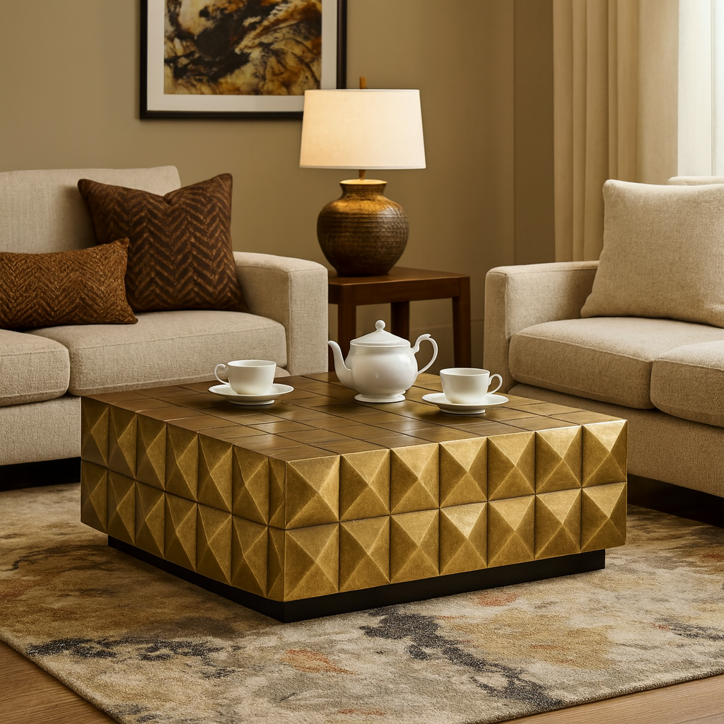 Ajman Brass Foiled Coffee Table