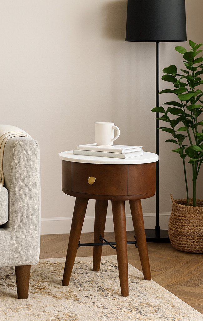 Banglore Marble Round End Table