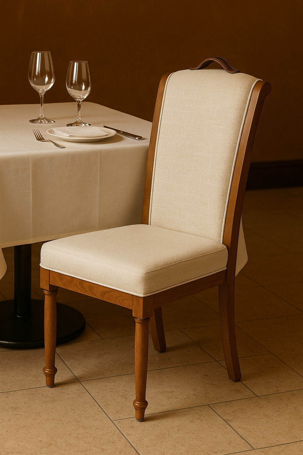 Genesis Dining Chair with Leather Handle