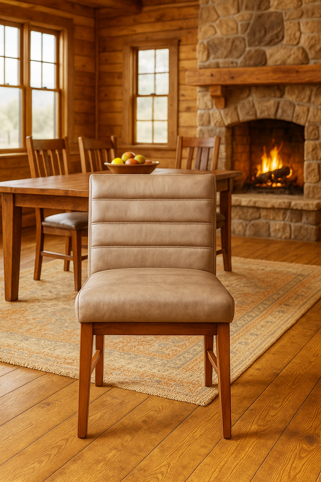 Knight Industrial Leather Dining Chair