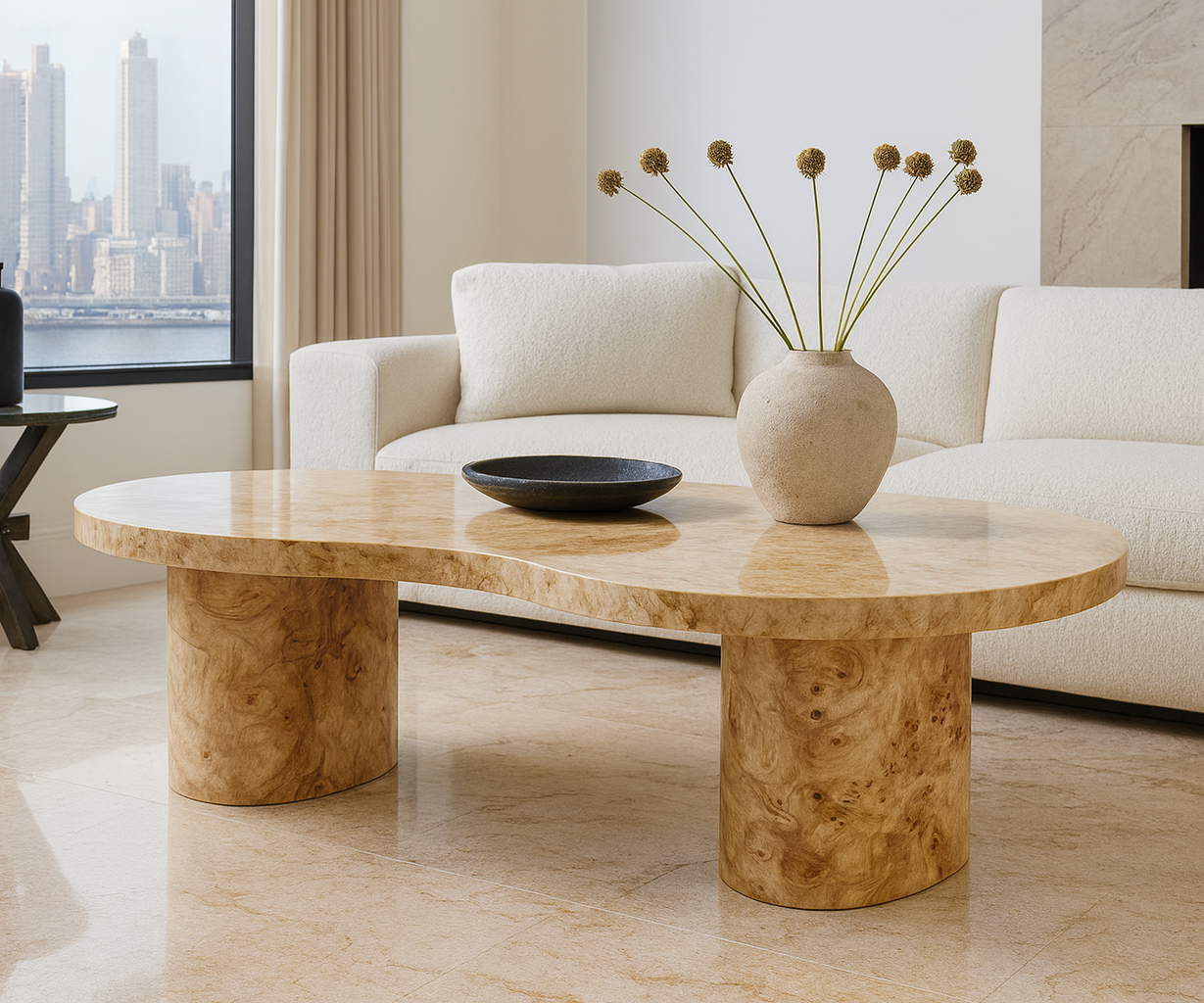 Melena Premium Travertine Marble Coffee Table