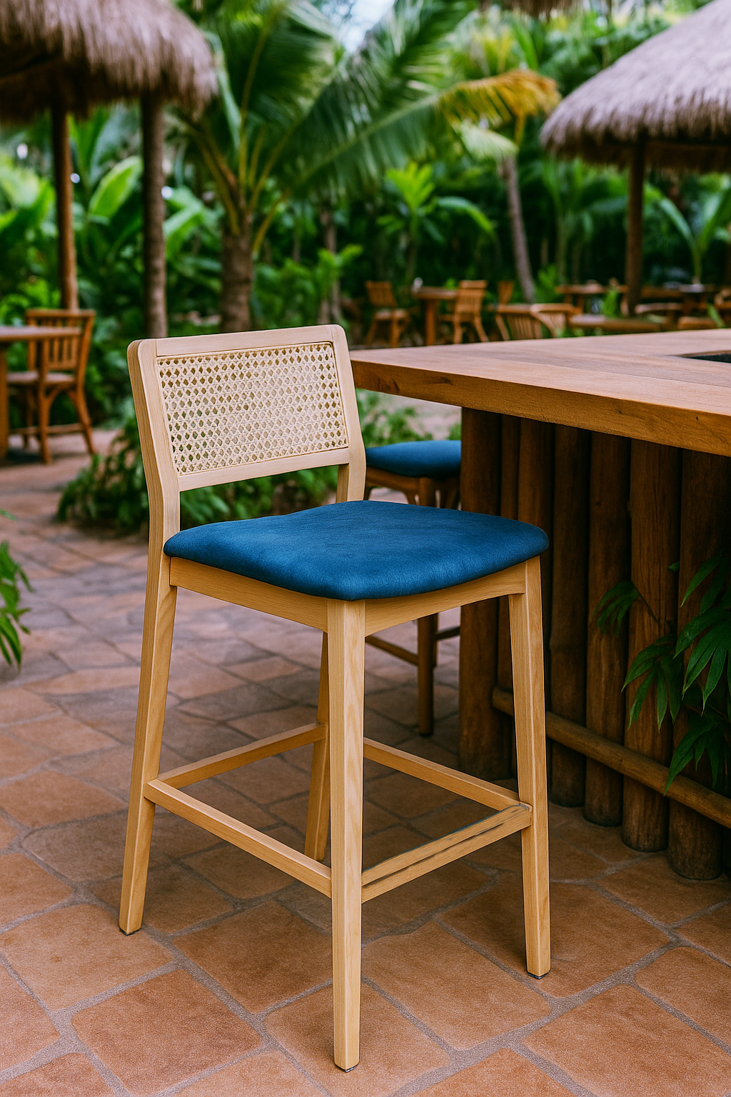 Selby Natural Cane Bar Chair