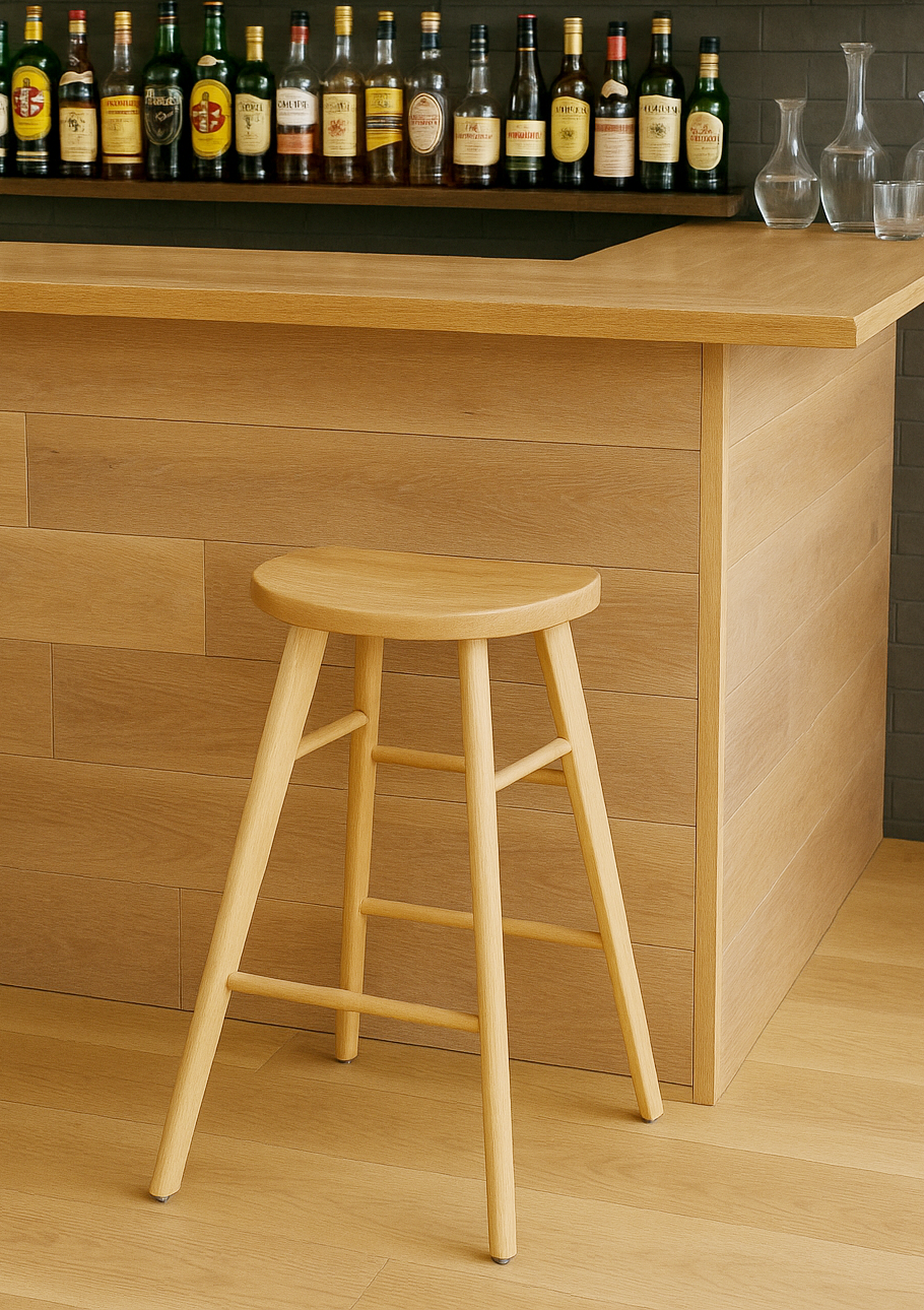 Scott Wooden Seat Bar Stool
