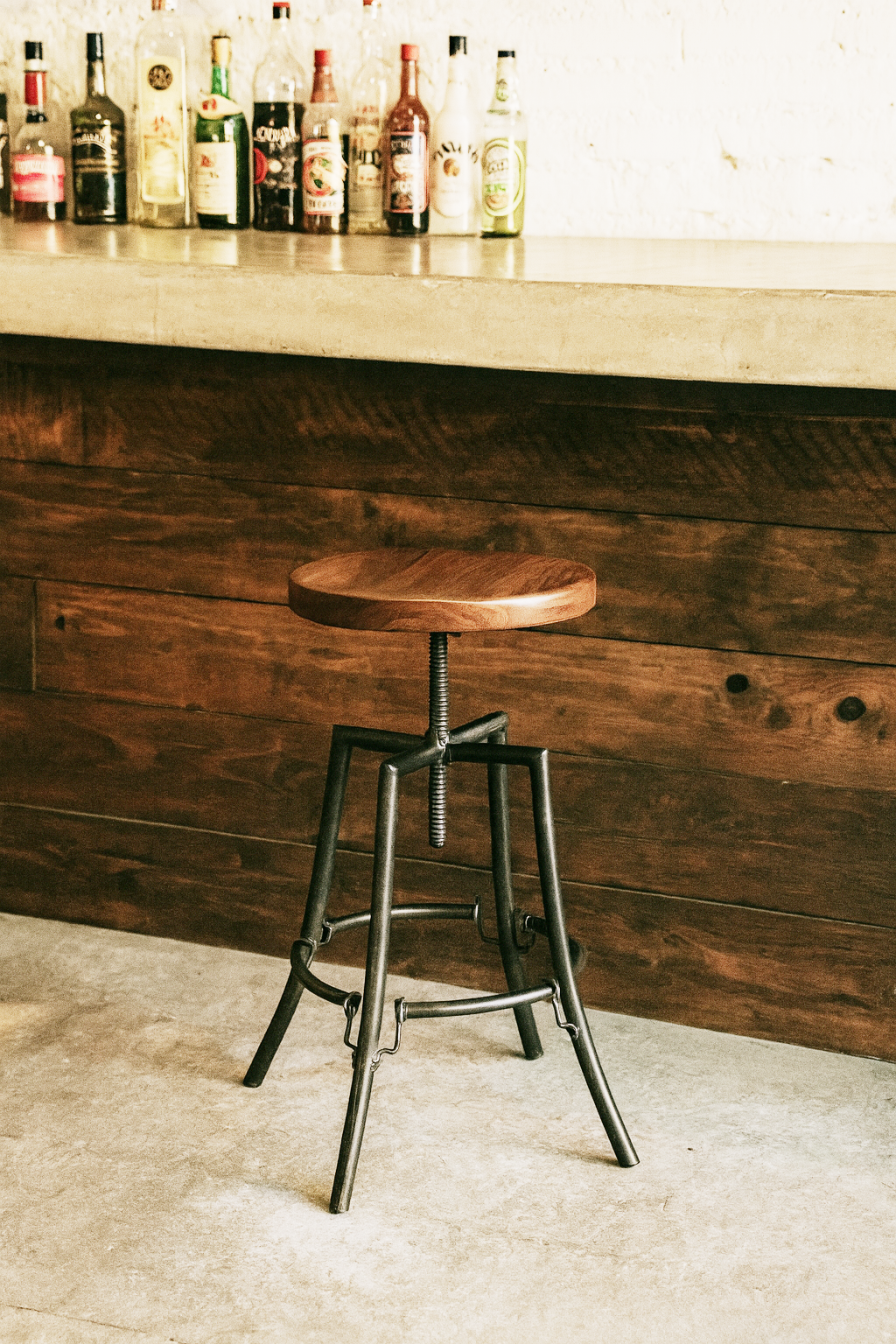 Brisco Industrial Crank Adjustable Height Bar Stool