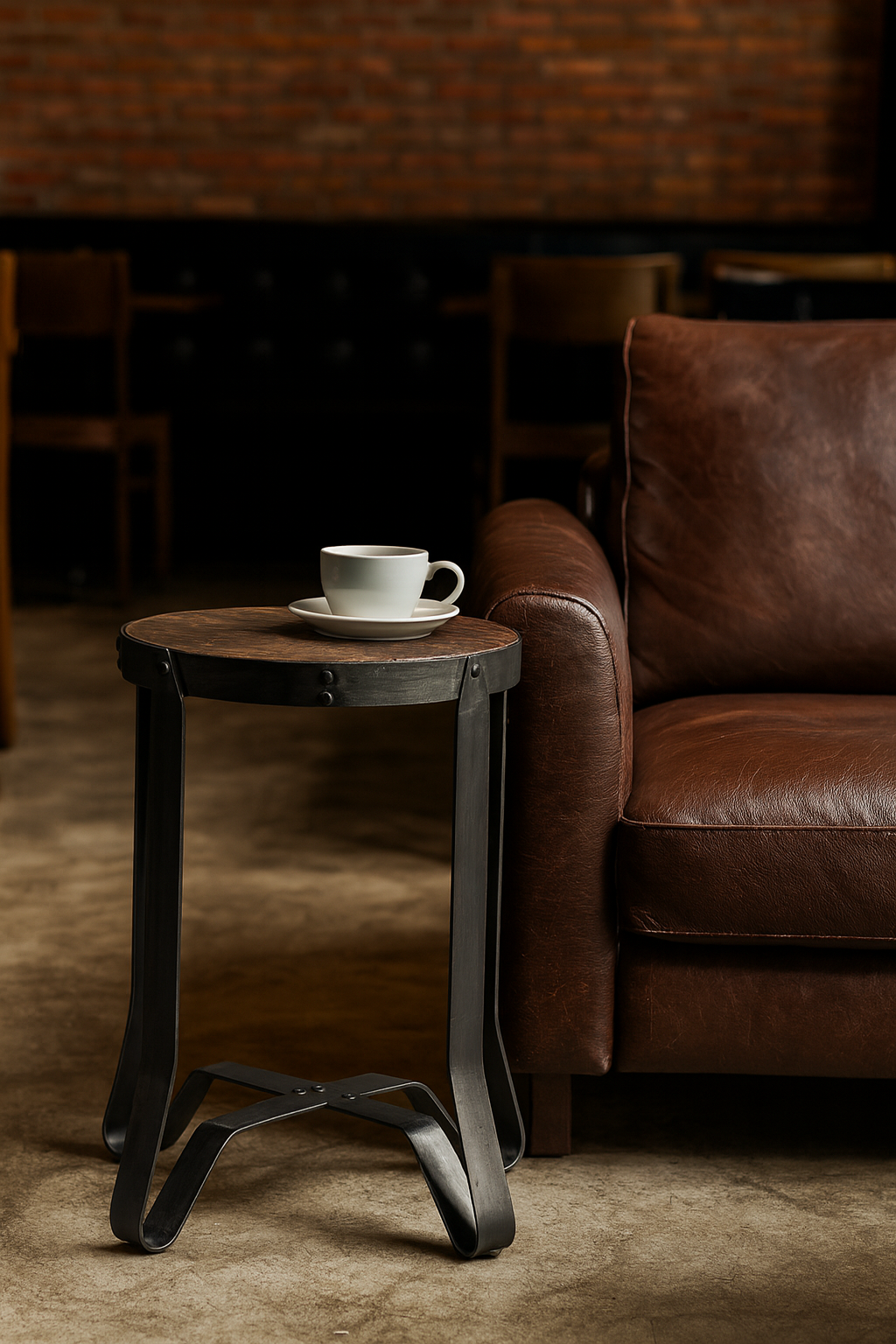 Isley Industrial Round End Table