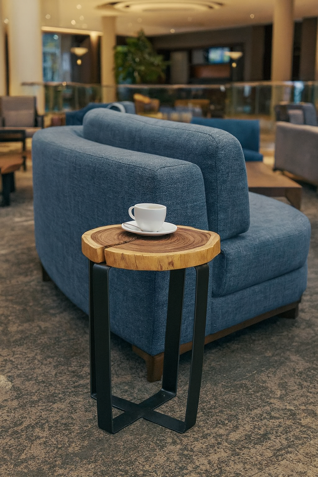 Patria Log Industrial End Table