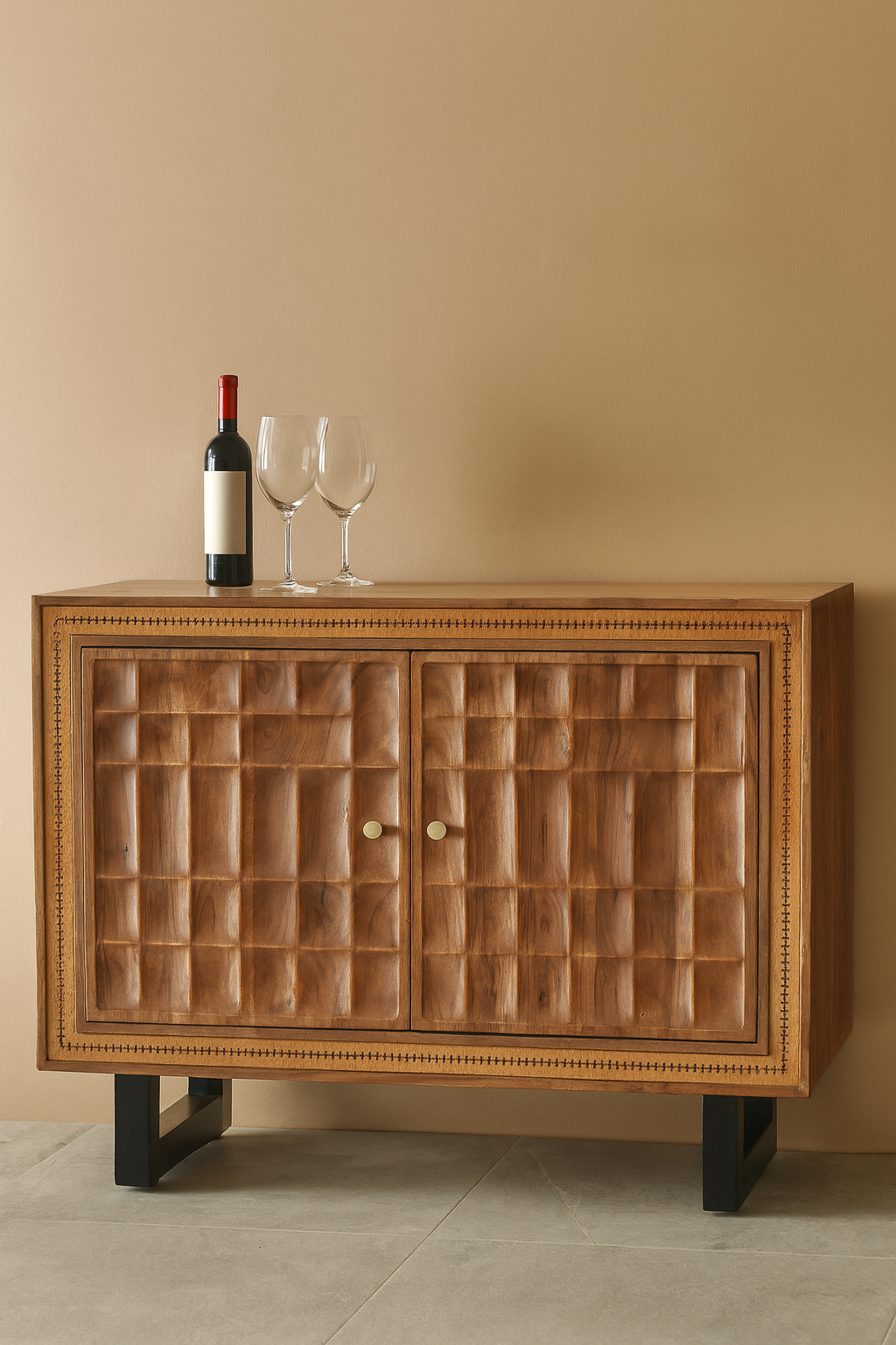 Castle Rock Leather Cabinet