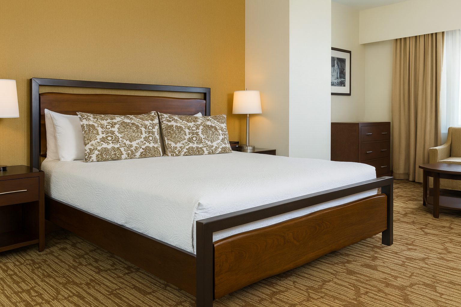 Live Edge Industrial Design Hotel Bed King Size