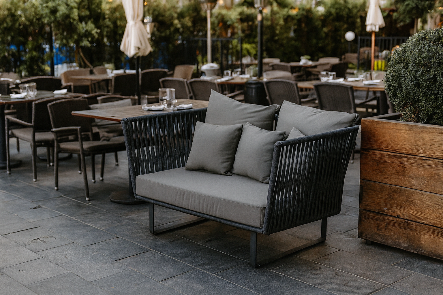 Delta Two Seater Outdoor Bench