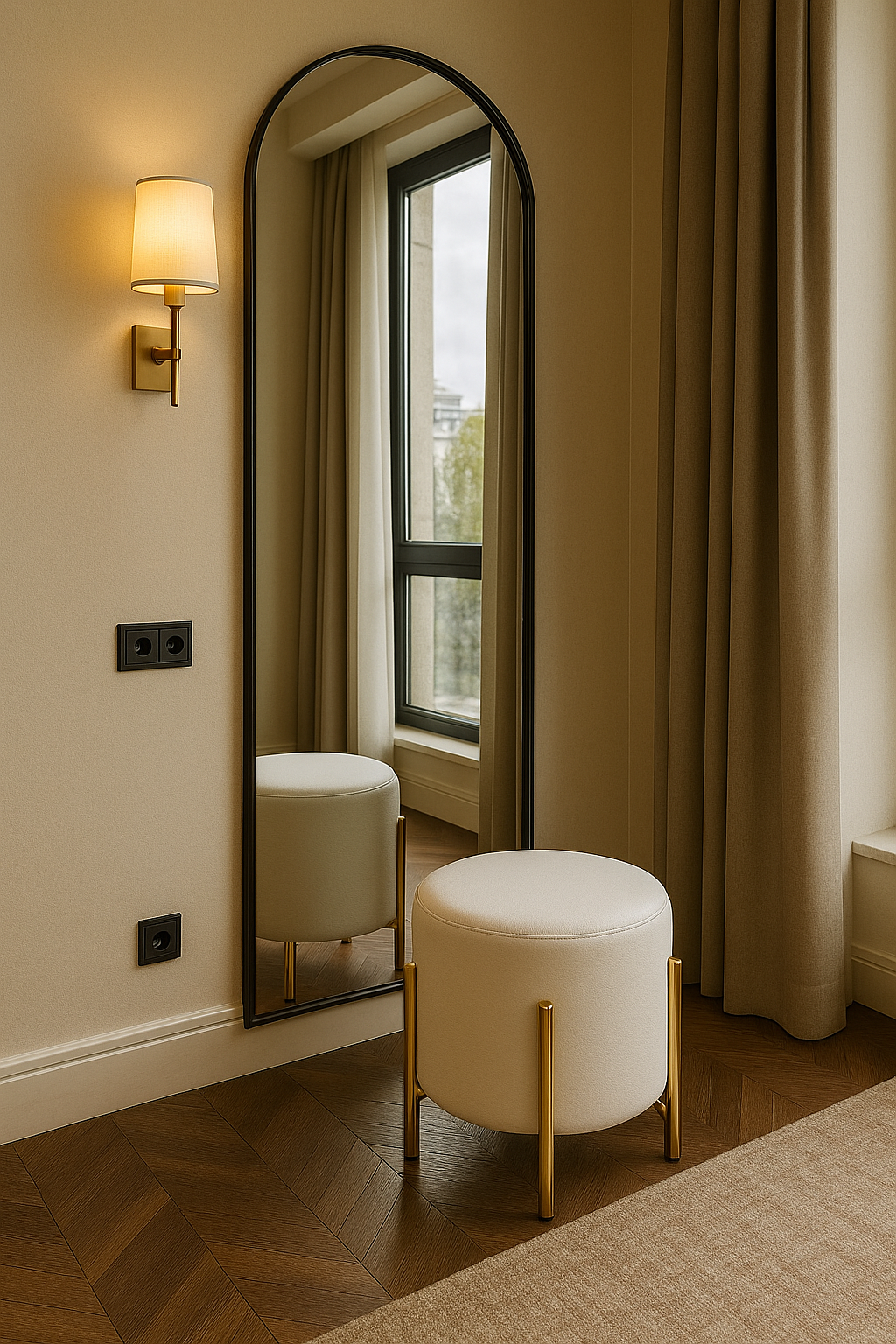 Bristol Upholstered Metal Legs Pouff