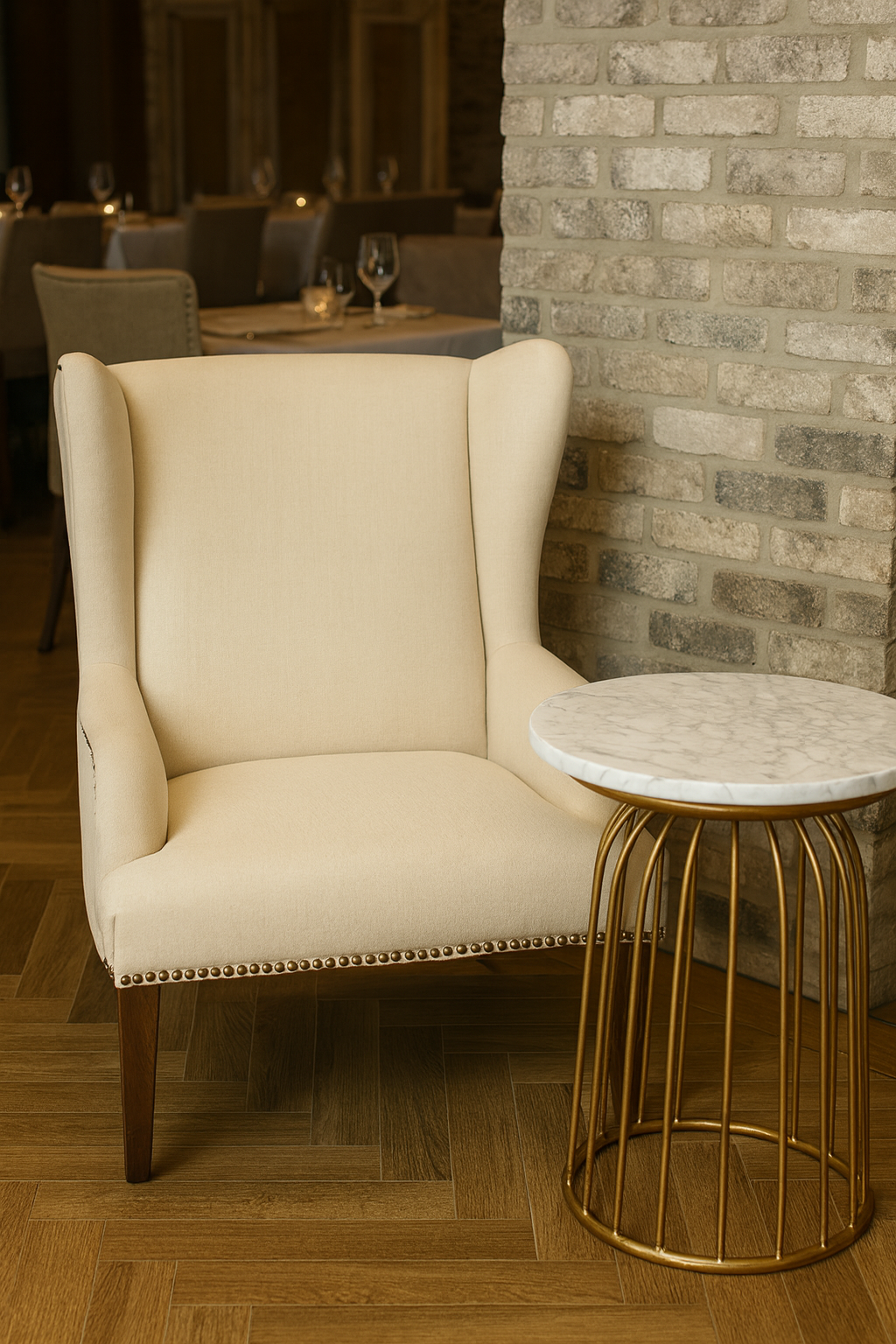 Brom Marble Top Sofa Peg Table